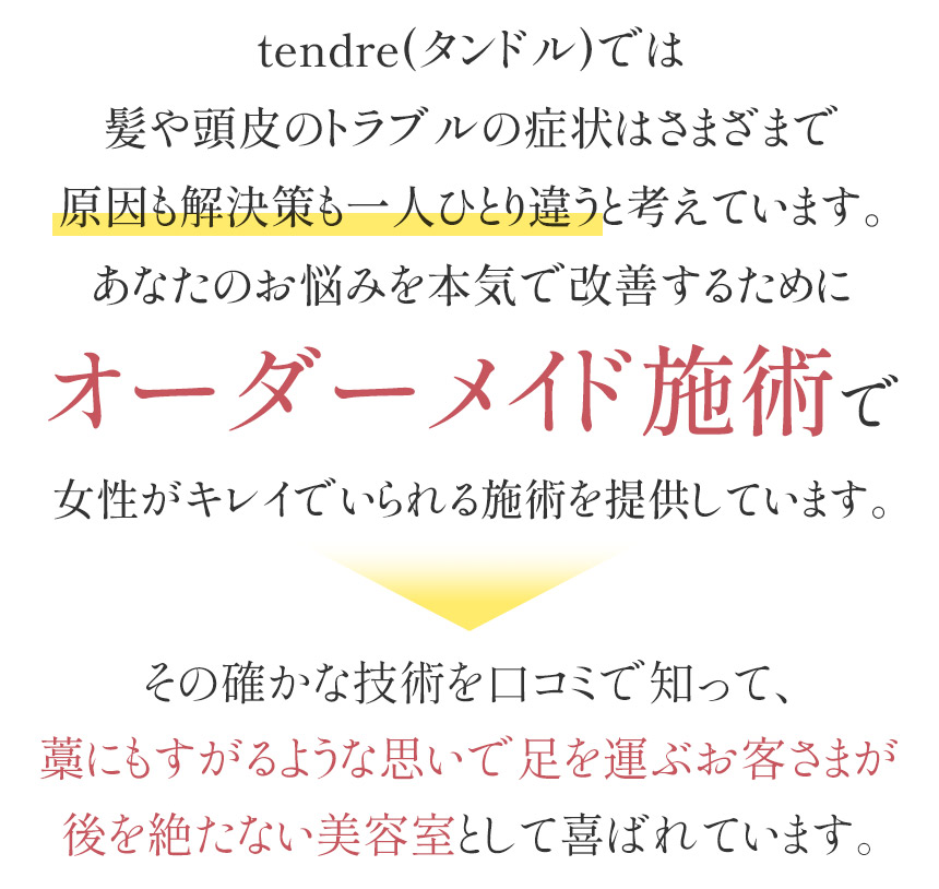 オーダーメイド施術で女性がキレイでいられる施術を提供しています。